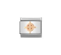 Classic Relief Symbols Stainless Steel Rose Gold Celtic Cross Link 430106/19