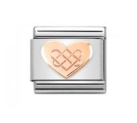 Nomination Celtic Knot Heart Rose Gold Charm