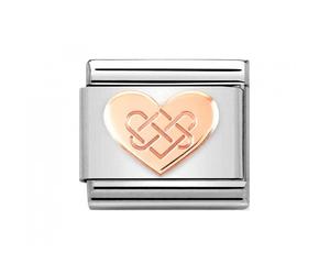 Nomination Celtic Knot Heart Rose Gold Charm