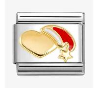 Nomination Heart with Red Santa Hat Charm