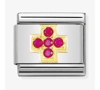 Nomination CLASSIC Composable Daily Life Gold & Red Cubic Zirconia Cross Charm 030307/02