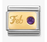 Nomination February Amethyst Yellow Gold Charm