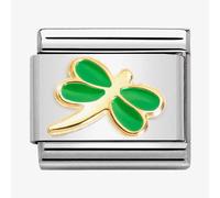 Nomination CLASSIC Composable Gold Green Enamel Dragonfly Charm 030285/56