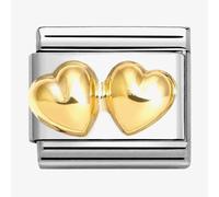 Nomination Gold Double Hearts Charm