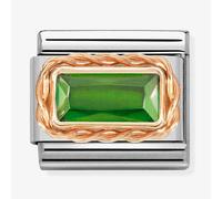 Nomination CLASSIC Composable Green Cubic Zirconia Rose Gold Rope Charm 430604/004