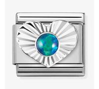 Nomination Silver Green Opal Heart Charm