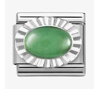 Nomination CLASSIC Composable Oval Green Aventurina Fluted Bezel Charm 330507/23