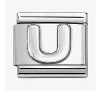 Nomination Oxidised Silver Letter Charm - Letter U