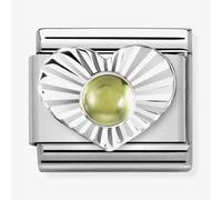 Nomination CLASSIC Composable Peridot Heart Fluted Bezel Charm 330508/36