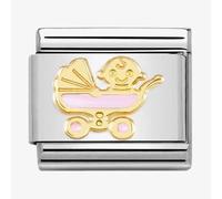 Nomination Gold Pink Pram Charm