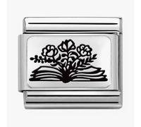 Nomination Book Flowers Silver Shine Charm