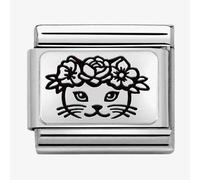 Nomination CLASSIC Composable Plates Cat with Flowers Charm 330111/23