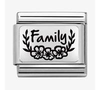 Nomination CLASSIC Composable Plates Family with Flowers Charm 330111/33