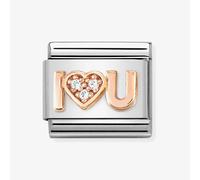 Nomination CLASSIC Composable Romance Cubic Zirconia I Love U Heart Charm 430305/36