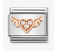 Nomination CZ Winged Heart Rose Gold Charm