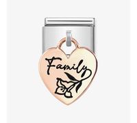 Nomination Rose Gold Family Heart Drop Charm