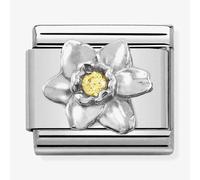 Nomination Silver Crystal Daffodil Charm