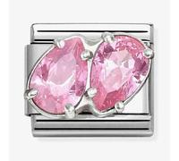 Nomination Silver Pink CZ Double Drop Charm