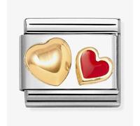 Nomination Classic Double Red & Gold Heart Charm 030283/32