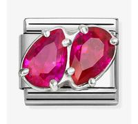 Nomination Silver Red CZ Double Drop Charm