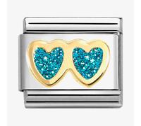 Nomination Double Heart Light Blue Charm