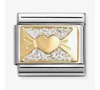 Nomination Classic Glitter Plates Heart Bow Charm 030224/11