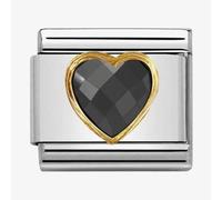 Nomination CLASSIC Gold Black Heart Charm 030610/011