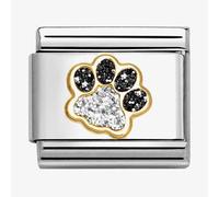 Nomination CLASSIC Gold Black & Silver Glitter Paw Charm 030220/22