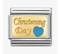 Nomination CLASSIC Gold Blue Heart Christening Charm 030284/23