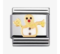 Nomination CLASSIC Gold Christmas White Snowman Charm 030225/04