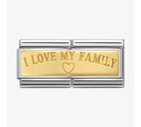 Nomination CLASSIC Gold Double Engraved I Love My Family Charm 030710/03