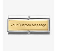 Nomination CLASSIC Gold Engravable Smooth Plate Double Charm 030710/01