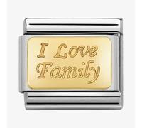 Nomination CLASSIC Gold Engraved Signs I Love Family Charm 030121/33