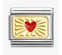 Nomination CLASSIC Gold Etched Plaque With Red Heart Charm 030284/58