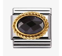 Nomination CLASSIC Gold Faceted Black Cubic Zirconia Charm 030602/011