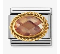 Nomination CLASSIC Gold Faceted Oval Champagne Stone Charm 030602/024