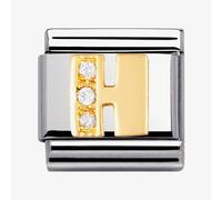Nomination CLASSIC Gold Letters Cubic Zirconia H Charm 030301/08