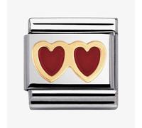 Nomination Red Double Heart Charm