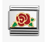 Nomination CLASSIC Gold Madame Monsieur Red Rose Charm 030285/30
