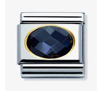 Nomination CLASSIC Gold Oval Faceted Cubic Zirconia Black Charm 030601/011