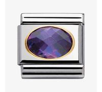 Nomination CLASSIC Gold Oval Faceted Cubic Zirconia Purple Charm 030601/001