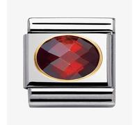 Nomination CLASSIC Gold Oval Faceted Cubic Zirconia Red Charm 030601/005