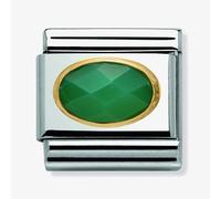 Nomination CLASSIC Gold Oval Stones Green Agate Charm 030502/27