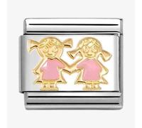 Nomination CLASSIC Gold & Pink Two Girl Sister Charm 030272/91