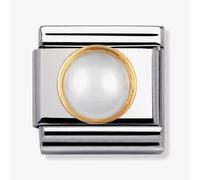 Nomination CLASSIC Gold Round Stones White Pearl Charm 030503/13