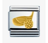 Nomination CLASSIC Gold Sports Golf Ball and Club Charm 030106/24