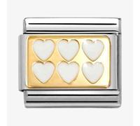 Nomination CLASSIC Gold & White 6 Heart Charm 030284/69