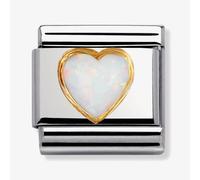 Nomination CLASSIC Gold White Opal Heart Stones Charm 030501/07
