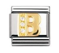 Nomination Classic Letter B Steel Gold and Oxide Element Only