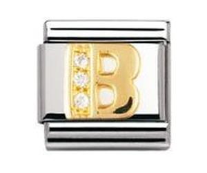Nomination Classic Letter B Steel Gold and Oxide Element Only